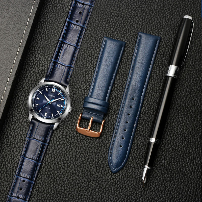 Genuine leather bracelet blue  - Cartier Watch Ballon Bleu recension och pris